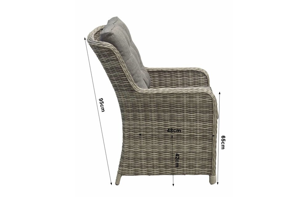 Dining tuinstoel Dublin | Ash Grey | Wicker