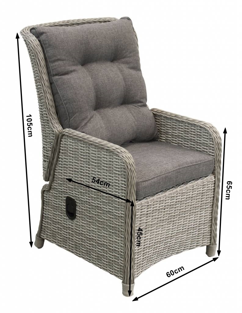 Verstelbare tuinstoel Dublin | Mystic Grey | Wicker