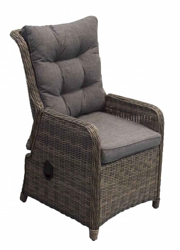 Verstelbare tuinstoel Dublin | Sweet Brown | Rond wicker