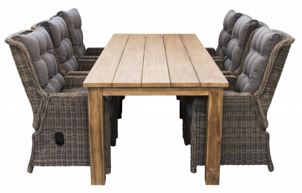 Verstelbare tuinstoel Dublin | Sweet Brown | Rond wicker