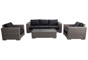Loungeset King | Mystic Grey | Rond Wicker