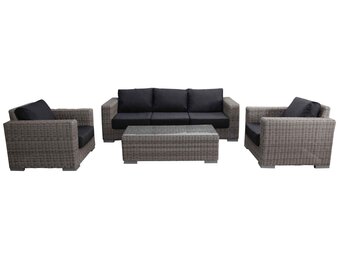 Loungeset King | Mystic Grey | Rond Wicker