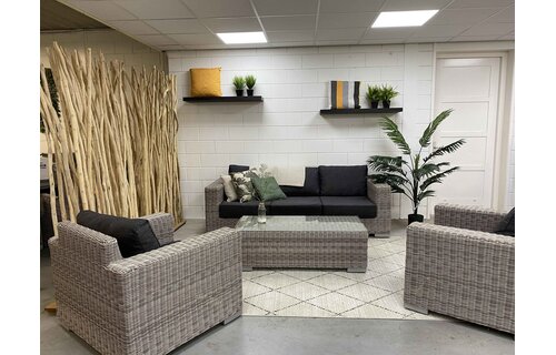 Loungeset King | Mystic Grey | Rond Wicker