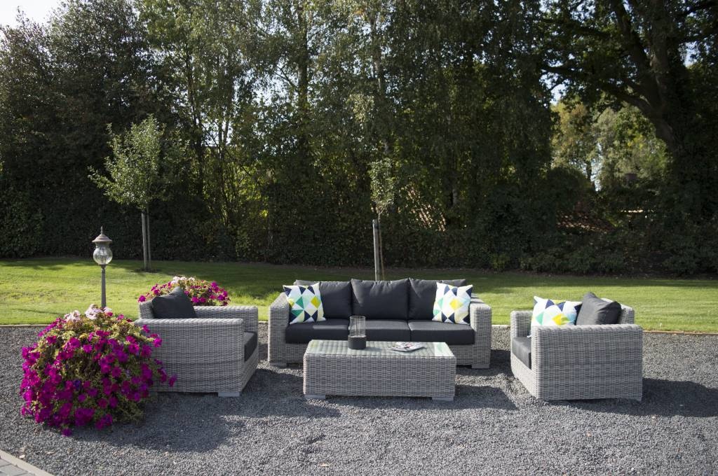 Loungeset King | Mystic Grey | Rond Wicker