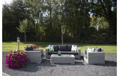 Loungeset King | Mystic Grey | Rond Wicker