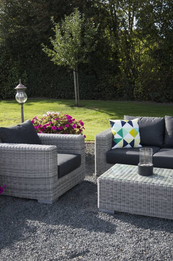 Loungeset King | Mystic Grey | Rond Wicker