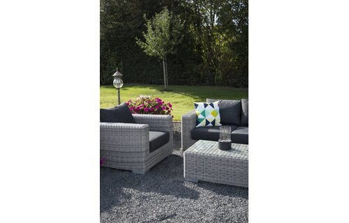 Loungeset King | Mystic Grey | Rond Wicker