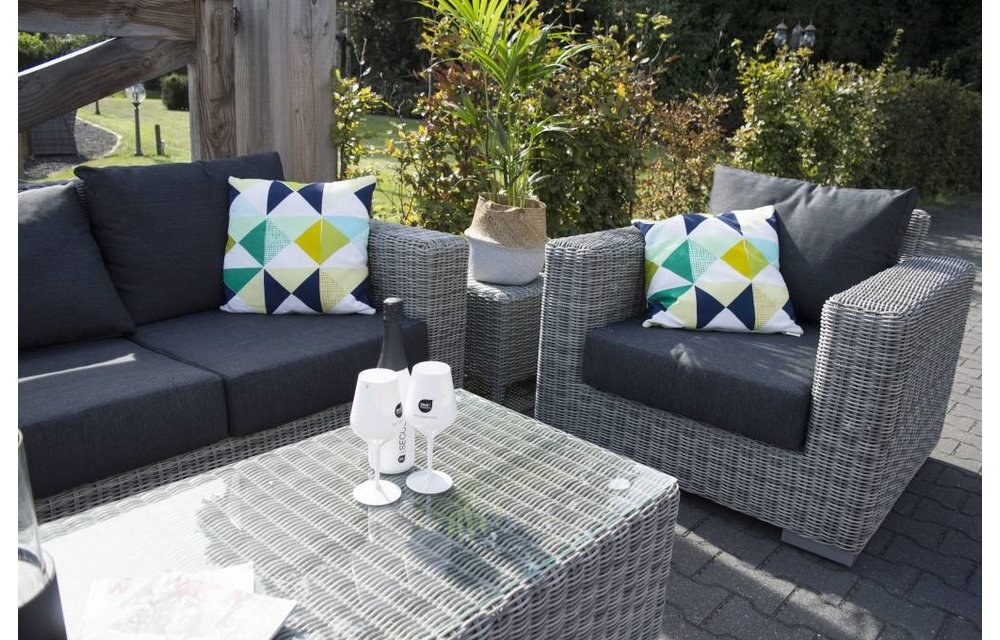 Loungeset King | Mystic Grey | Rond Wicker