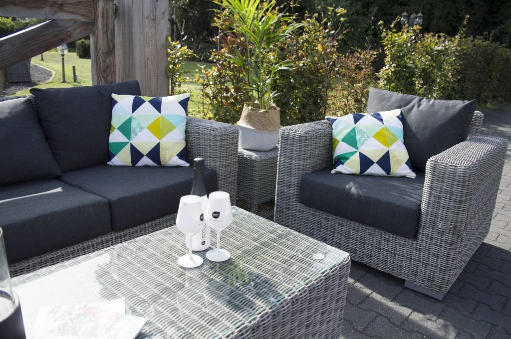 Loungeset King | Mystic Grey | Rond Wicker