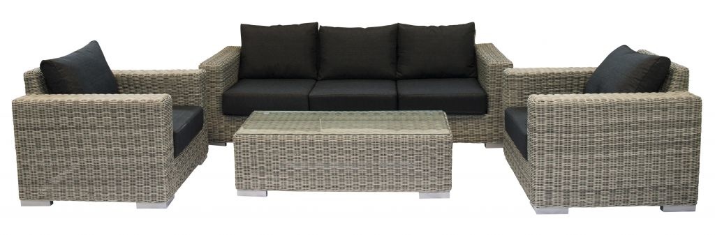 Loungeset King | Mystic Grey | Rond Wicker