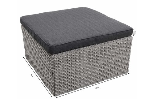 Hocker Dublin 73x73cm | Mystic Grey | Wicker