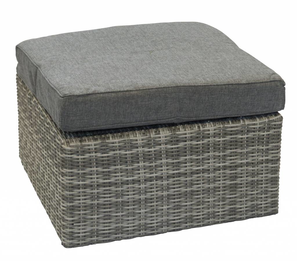 Hocker Dublin 73x73cm | Ash Grey | Wicker