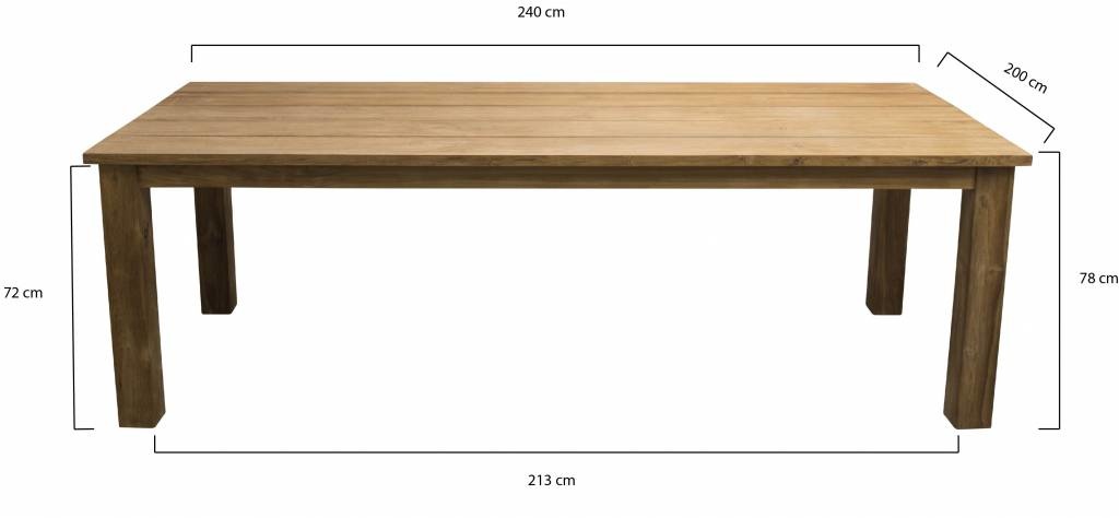 7-delige tuinset | 6 Dublin tuinstoelen (AG) | 240cm Ayra tuintafel (Teak)