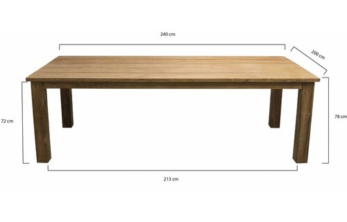 7-delige tuinset | 6 Dublin tuinstoelen (AG) | 240cm Ayra tuintafel (Teak)