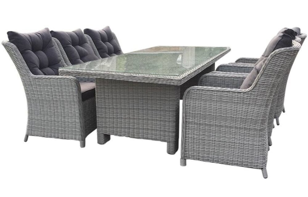 7-delige tuinset | 6 Dublin tuinstoelen (MG) | 230cm tuintafel (Keramiek)