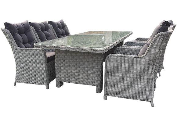 7-delige tuinset | 6 Dublin tuinstoelen (MG) | 230cm tuintafel (Keramiek)