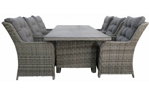 7-delige tuinset | 6 Dublin tuinstoelen (AG) | 230cm tuintafel (Keramiek)