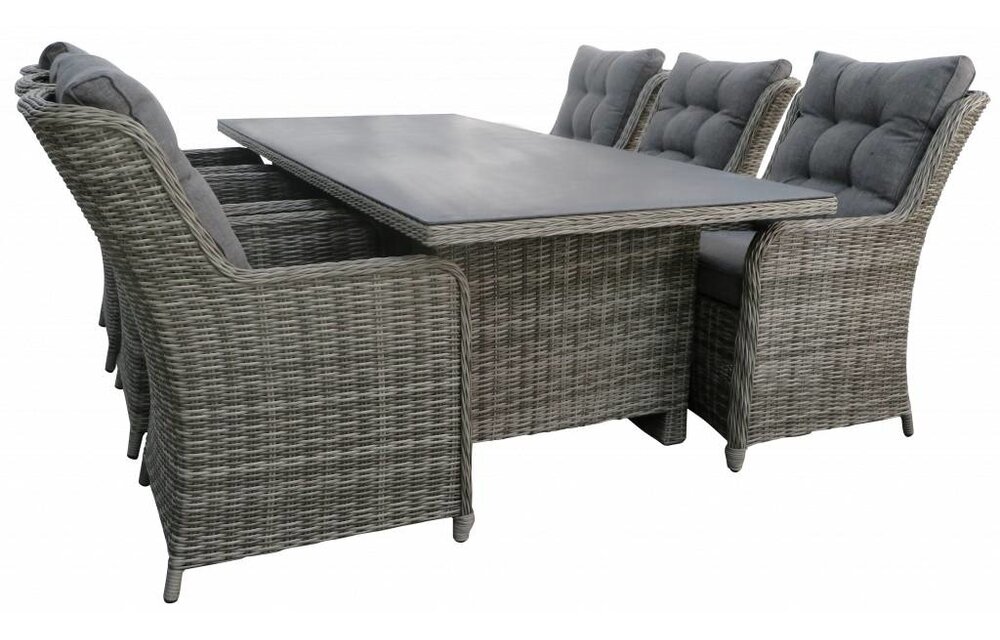 7-delige tuinset | 6 Dublin tuinstoelen (AG) | 230cm tuintafel (Keramiek)