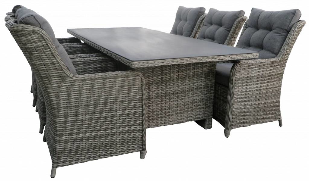 7-delige tuinset | 6 Dublin tuinstoelen (AG) | 230cm tuintafel (Keramiek)