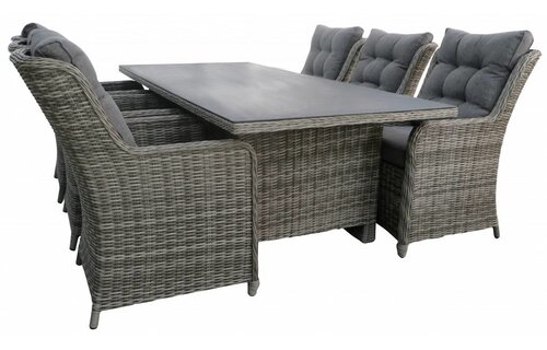 7-delige tuinset | 6 Dublin tuinstoelen (AG) | 230cm tuintafel (Keramiek)