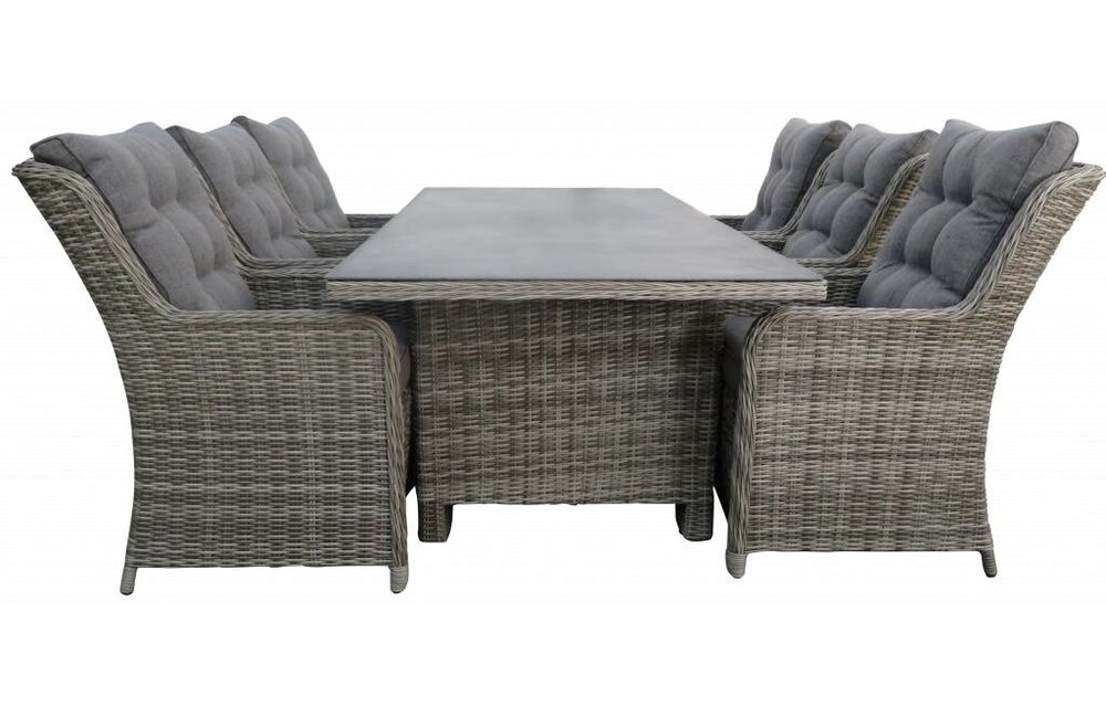 7-delige tuinset | 6 Dublin tuinstoelen (AG) | 230cm tuintafel (Keramiek)