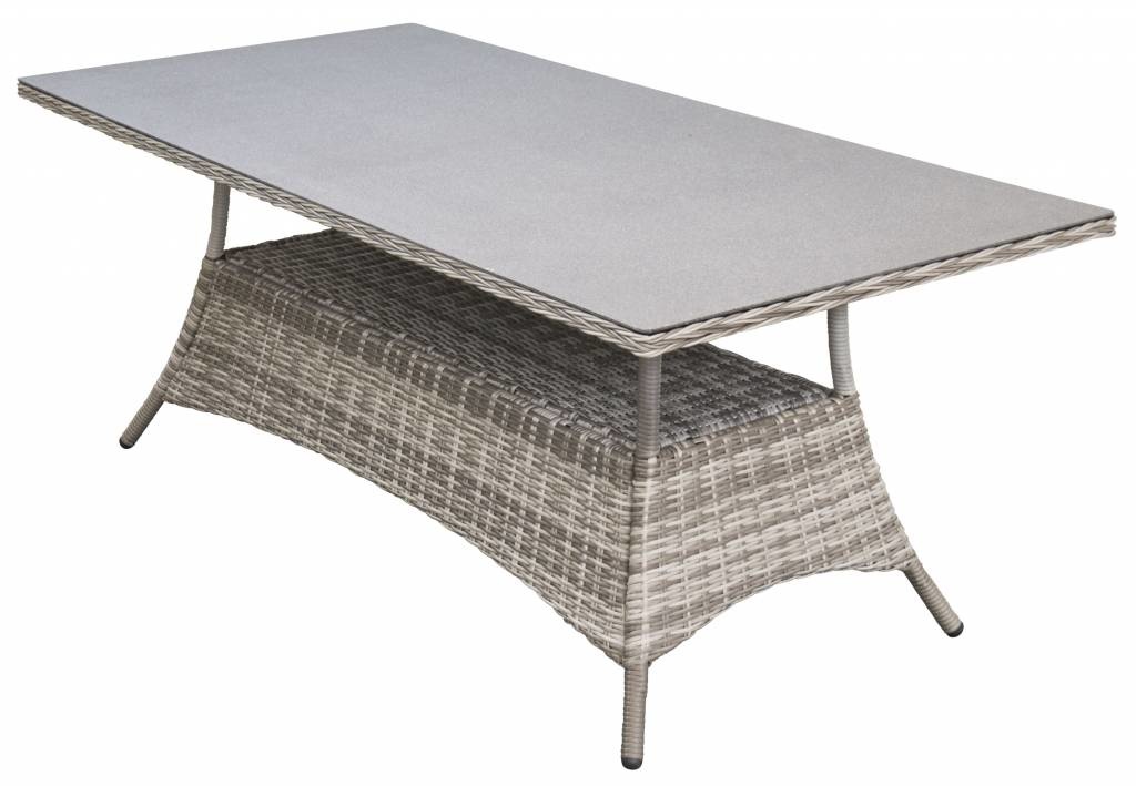 Tuintafel Dublin 160x90cm | Ash Grey | Keramiek & Wicker