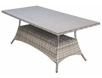 Tuintafel Dublin 180x100cm | Ash Grey | Keramiek & Wicker