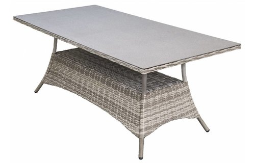 Tuintafel Dublin 180x100cm | Ash Grey | Keramiek & Wicker