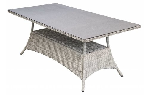 Tuintafel Dublin 160x90cm | Mystic Grey | Keramiek & Wicker