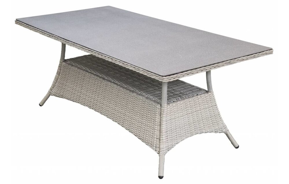 Tuintafel Dublin 180x100cm | Mystic Grey | Keramiek & Wicker