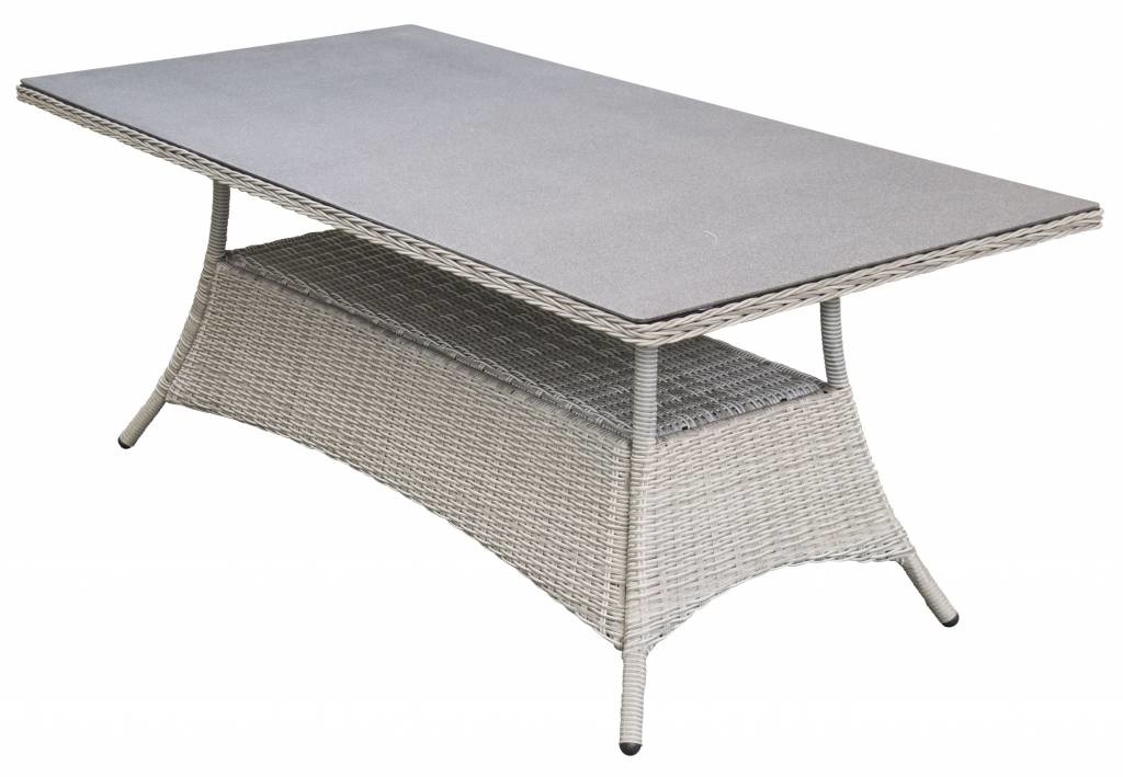 Tuintafel Dublin 180x100cm | Mystic Grey | Keramiek & Wicker