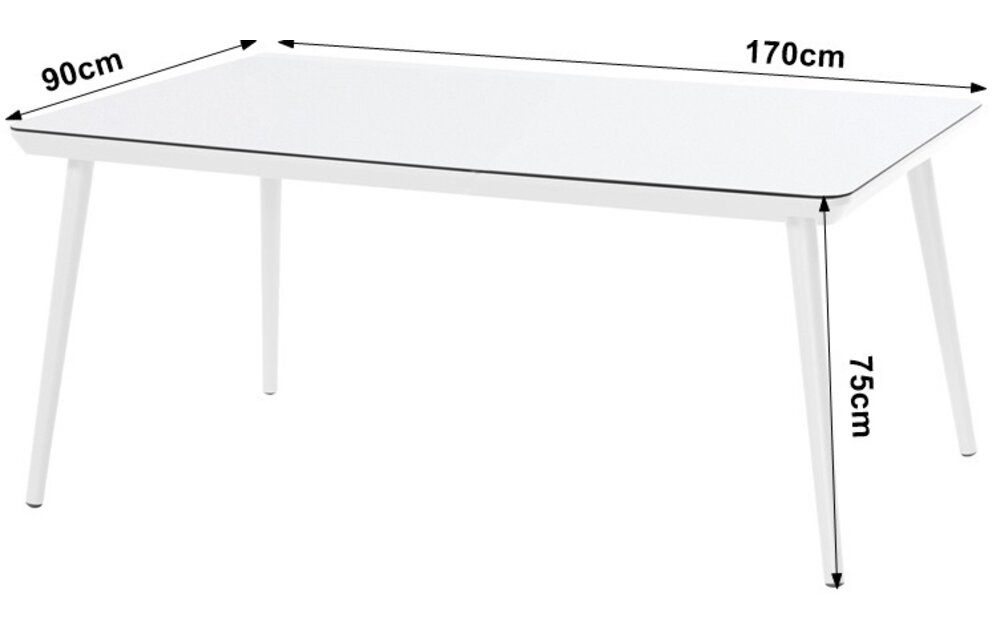 Tuintafel Sophie Studio 170x90cm | White | Aluminium | Hartman