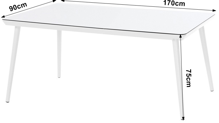 Tuintafel Sophie Studio 170x90cm | White | Aluminium | Hartman