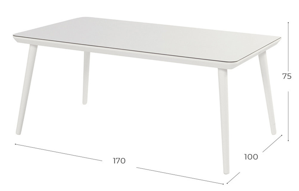 Tuintafel Sophie Studio 170x90cm | White | Aluminium | Hartman