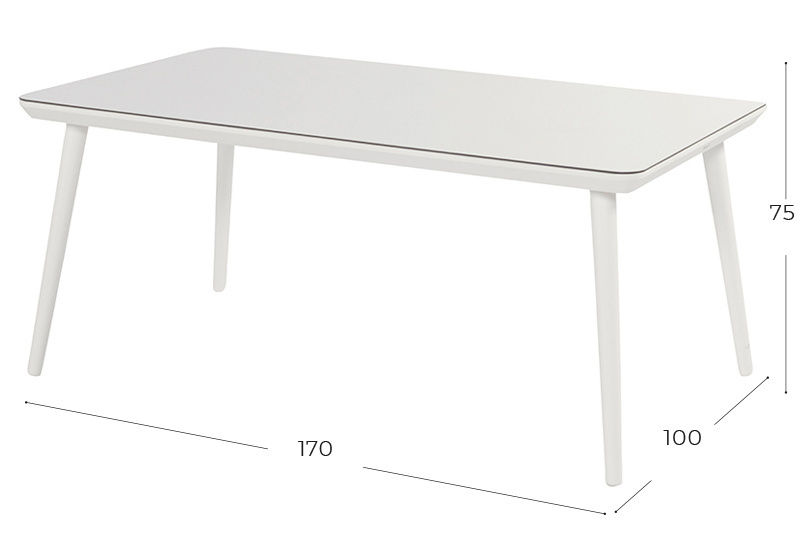 Tuintafel Sophie Studio 170x90cm | White | Aluminium | Hartman