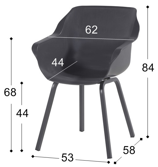 Dining tuinstoel Sophie Element | Xerix | Aluminium | Hartman