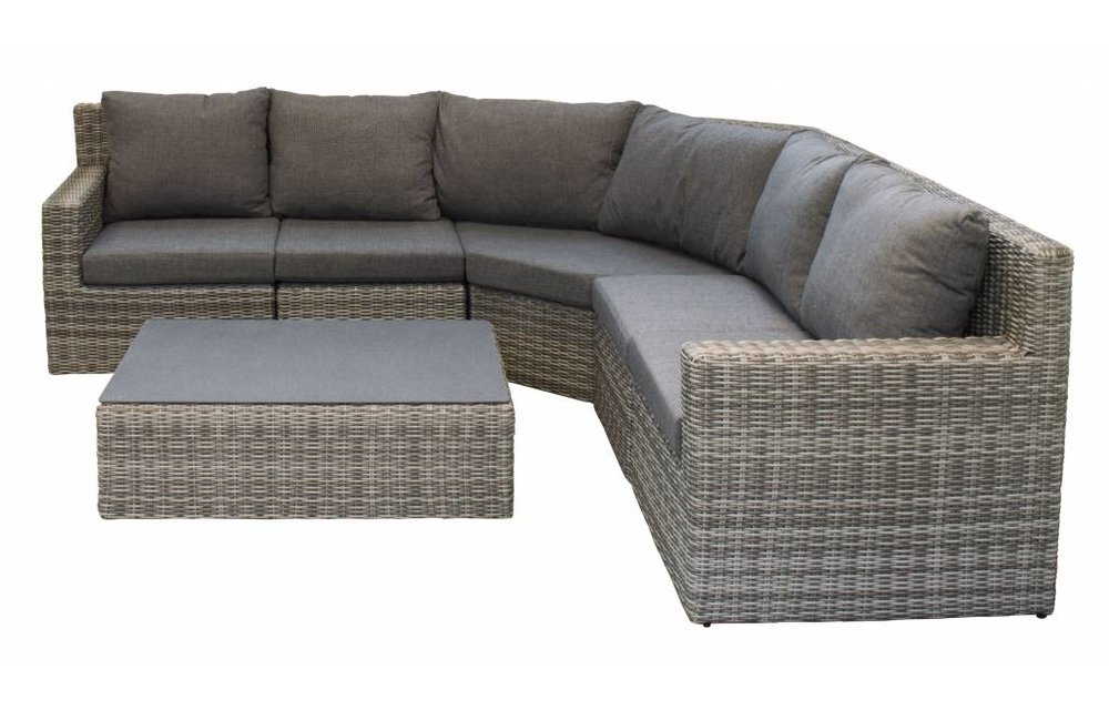 XL-hoek loungeset Santonio | Ash Grey | Wicker