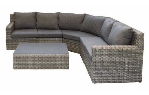 XL-hoek loungeset Santonio | Ash Grey | Wicker