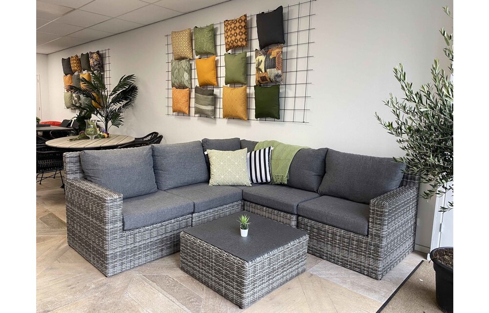 XL-hoek loungeset Santonio | Ash Grey | Wicker