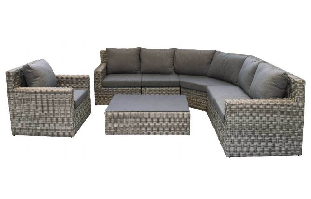 XL-hoek loungeset met stoel | Santonio | Ash Grey