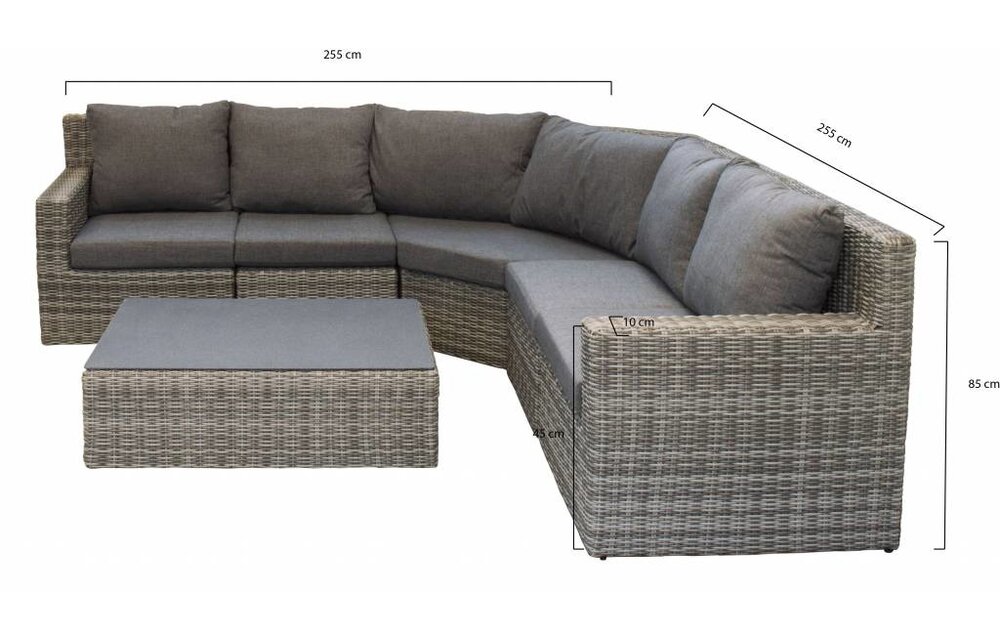 XL-hoek loungeset met stoel | Santonio | Ash Grey