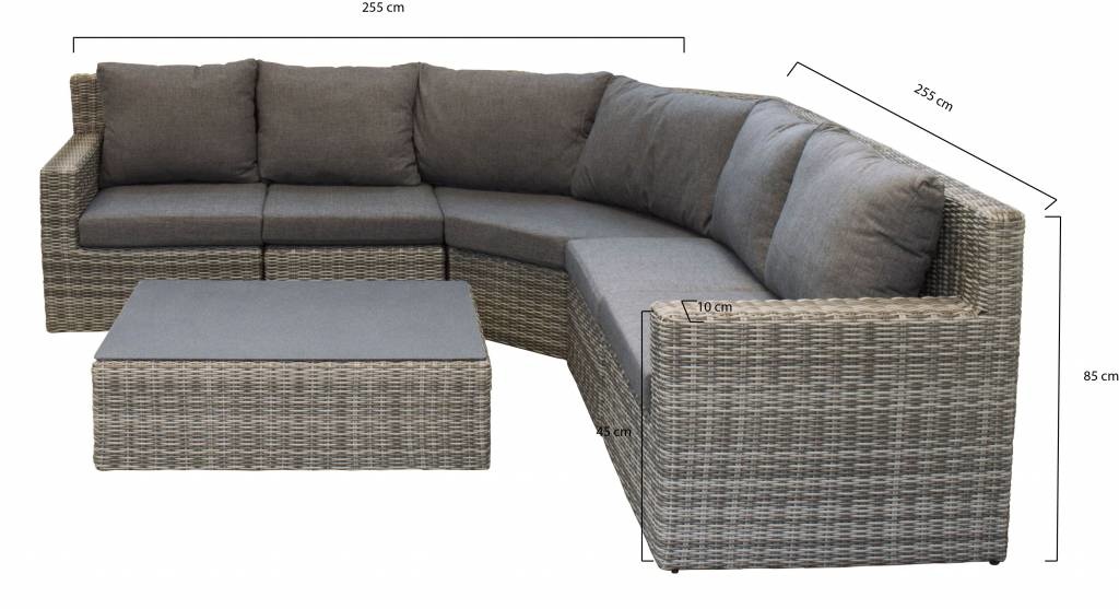 XL-hoek loungeset met stoel | Santonio | Ash Grey