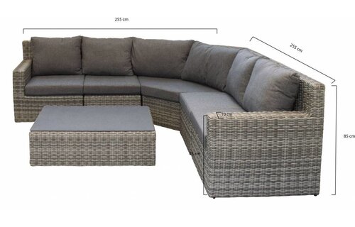 XL-hoek loungeset met stoel | Santonio | Ash Grey