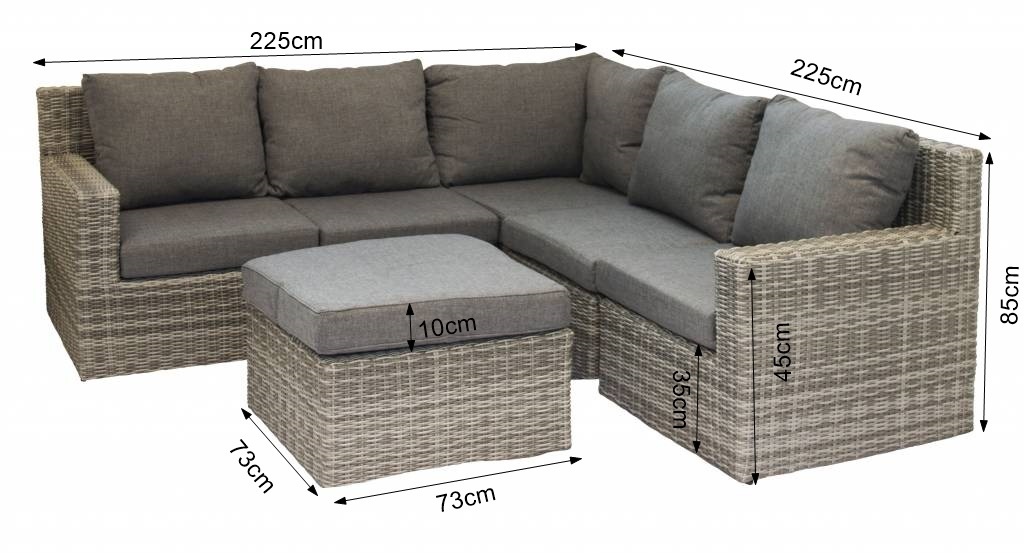 Hoek loungeset Santonio | Ash Grey | Wicker