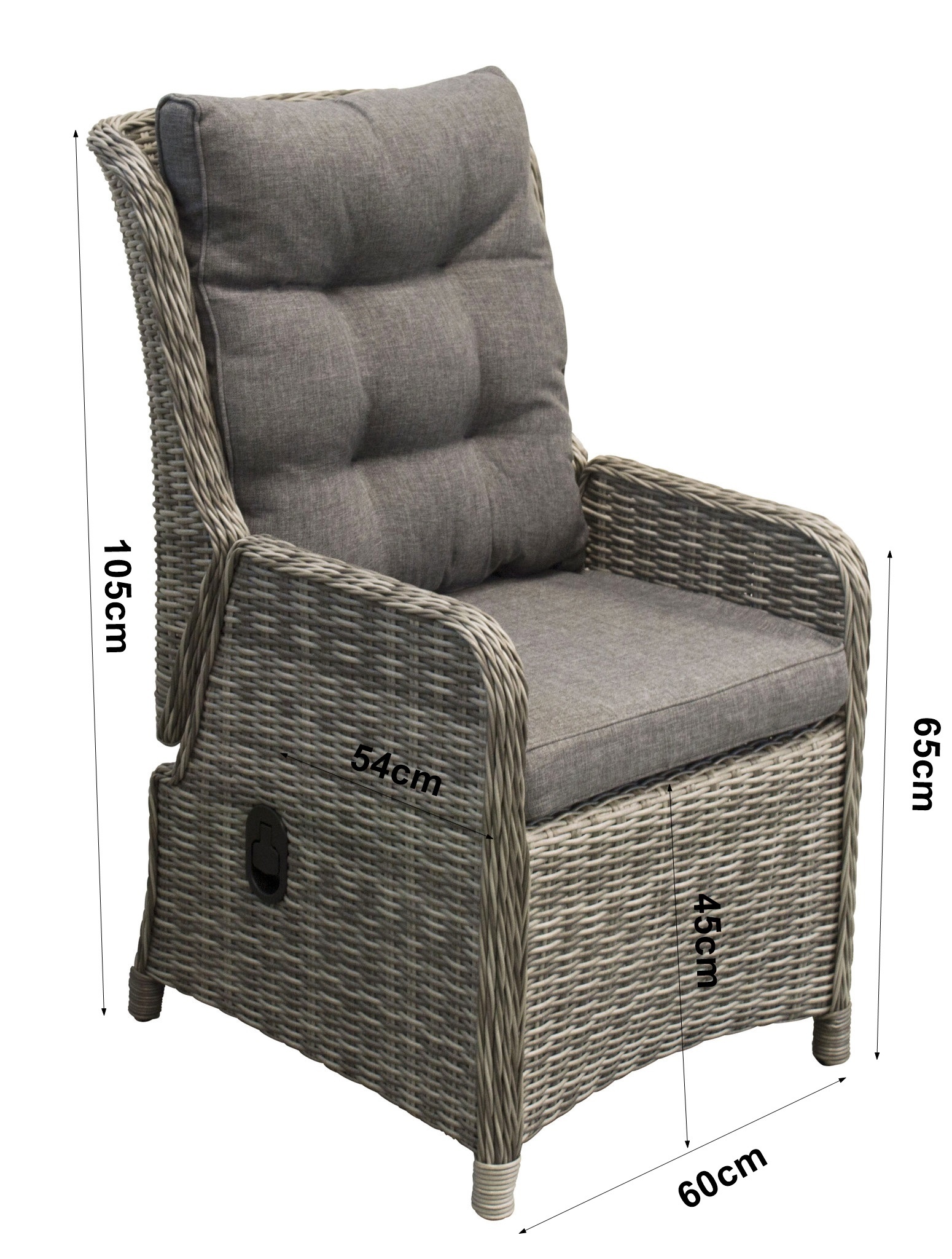 5-delige tuinset | 4 Dublin verstelbare stoelen (AG) | 160cm tuintafel (Keramiek)