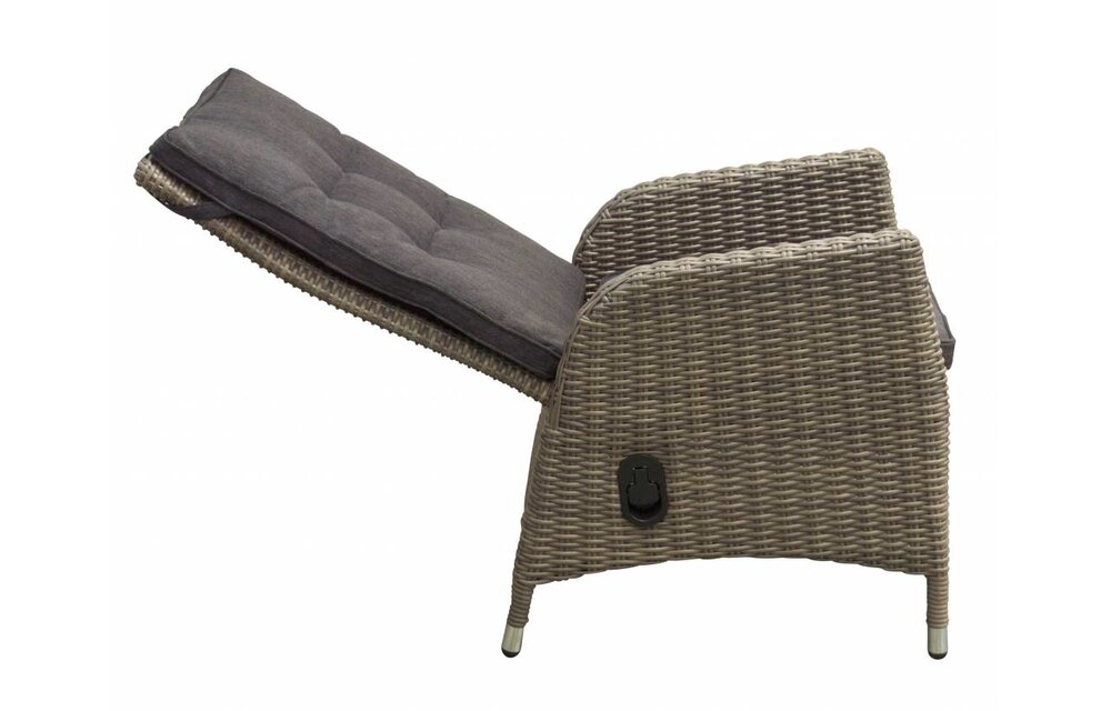 5-delige ronde tuinset | 4 Kos verstelbare stoelen (SW) | ⌀120cm tuintafel (Wicker)