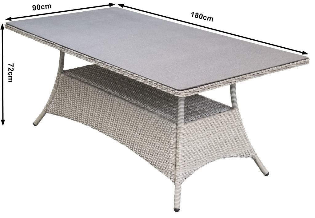 7-delige tuinset | 6 Dublin tuinstoelen (MG) | 180cm tuintafel (Keramiek)