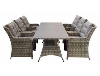 7-delige tuinset | 6 Dublin tuinstoelen (AG) | 180cm tuintafel (Keramiek)