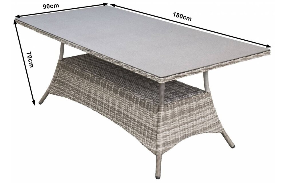 7-delige tuinset | 6 Dublin tuinstoelen (AG) | 180cm tuintafel (Keramiek)