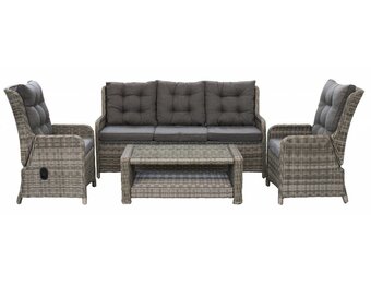 Verstelbare Loungeset Dublin met 3-persoonsbank | Wicker